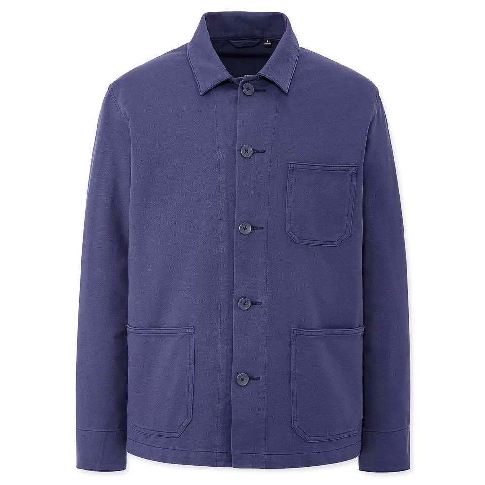 Uniqlo Washed Soft Jersey Work Jacket Chore Coat Men XS Cotton Stretch Unisex
